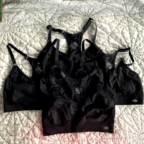 𝅺CORY Vines Racerback Bra Four-pack sz L in Black - Picture 1 of 9
